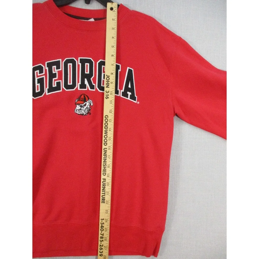 Champion Georgia Bulldogs Sweatshirt Womens Medium Red Crewneck Pullover NCAA - Picture 8 of 11